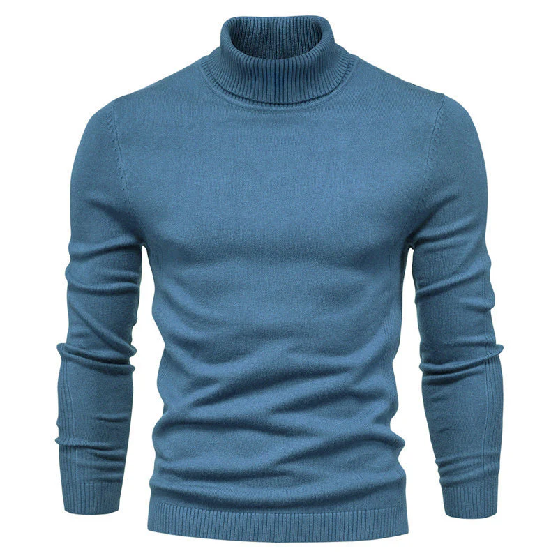 Soft Men's Turtleneck Sweater - Slim Fit Viscose Winter - Image 9