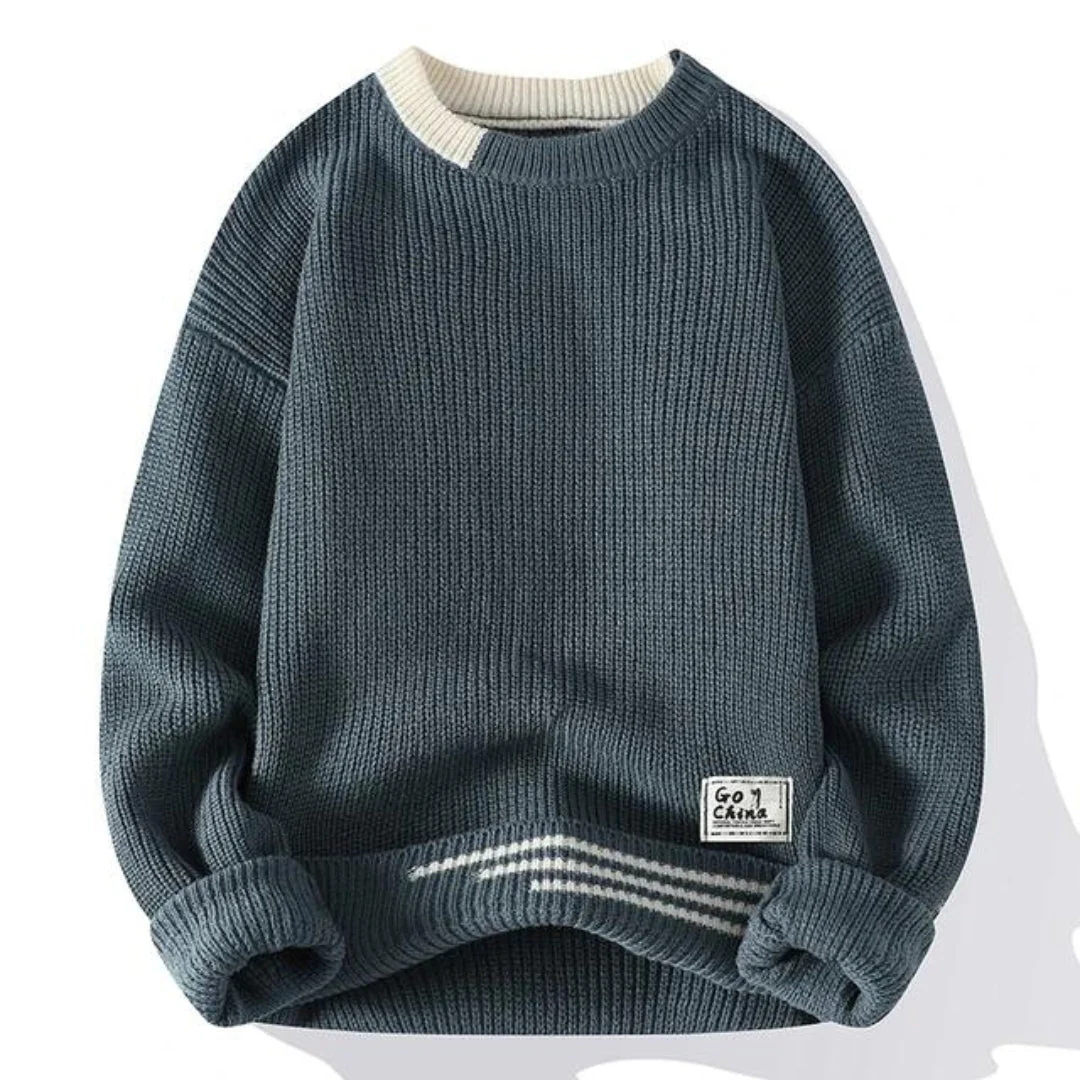 Soft Mens Crewneck Sweater - Relaxed Knit, Warm Casual - Image 3
