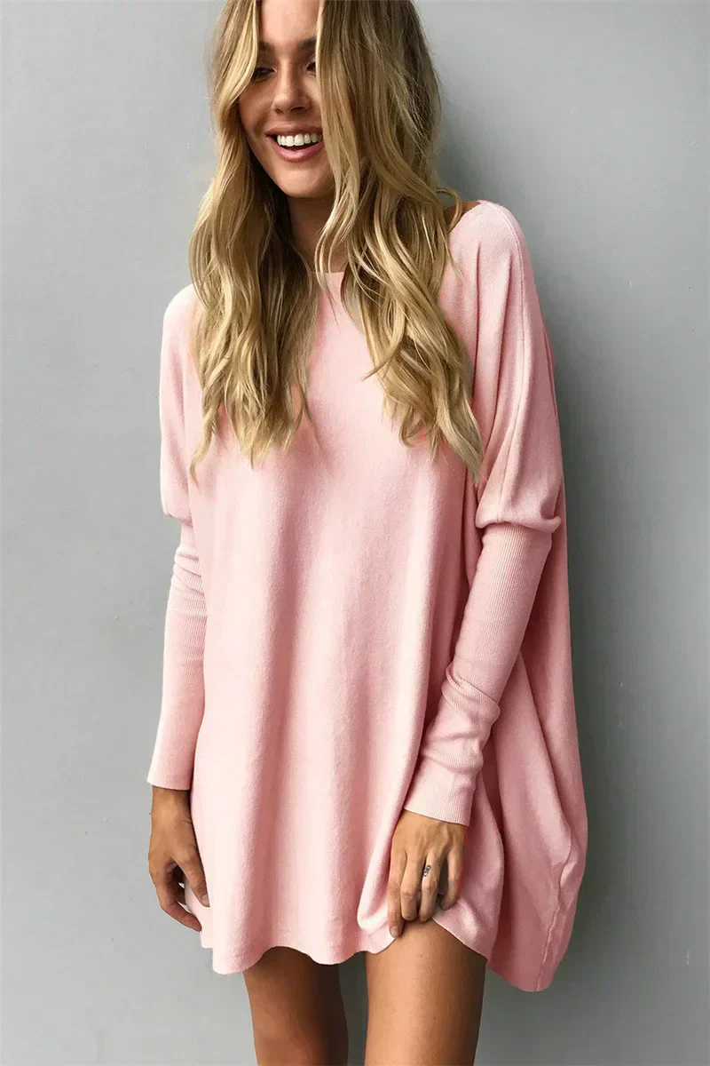 Soft Oversized Women Crew Pullover - Tunic Knit Casual - Image 4