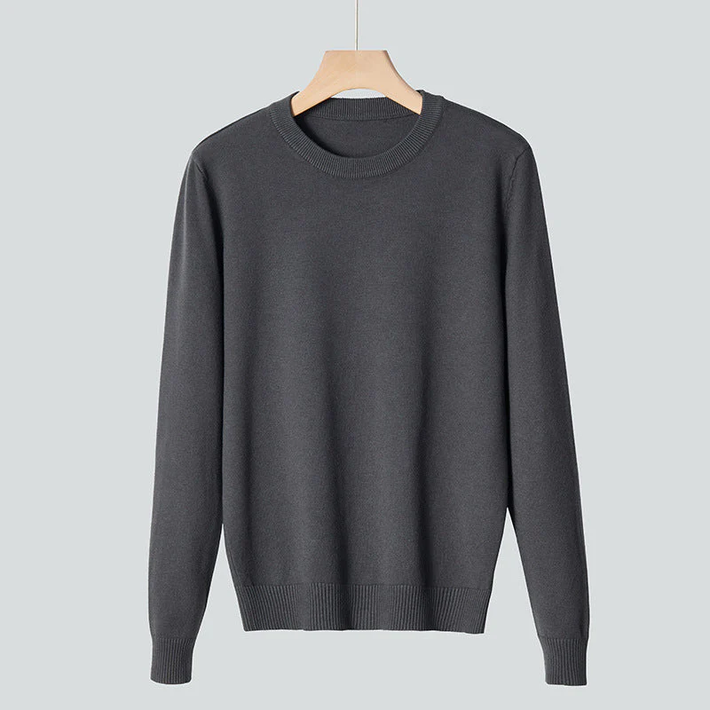 Soft Relaxed Men's Knit Sweater - Crew Neck, Modal - Image 12