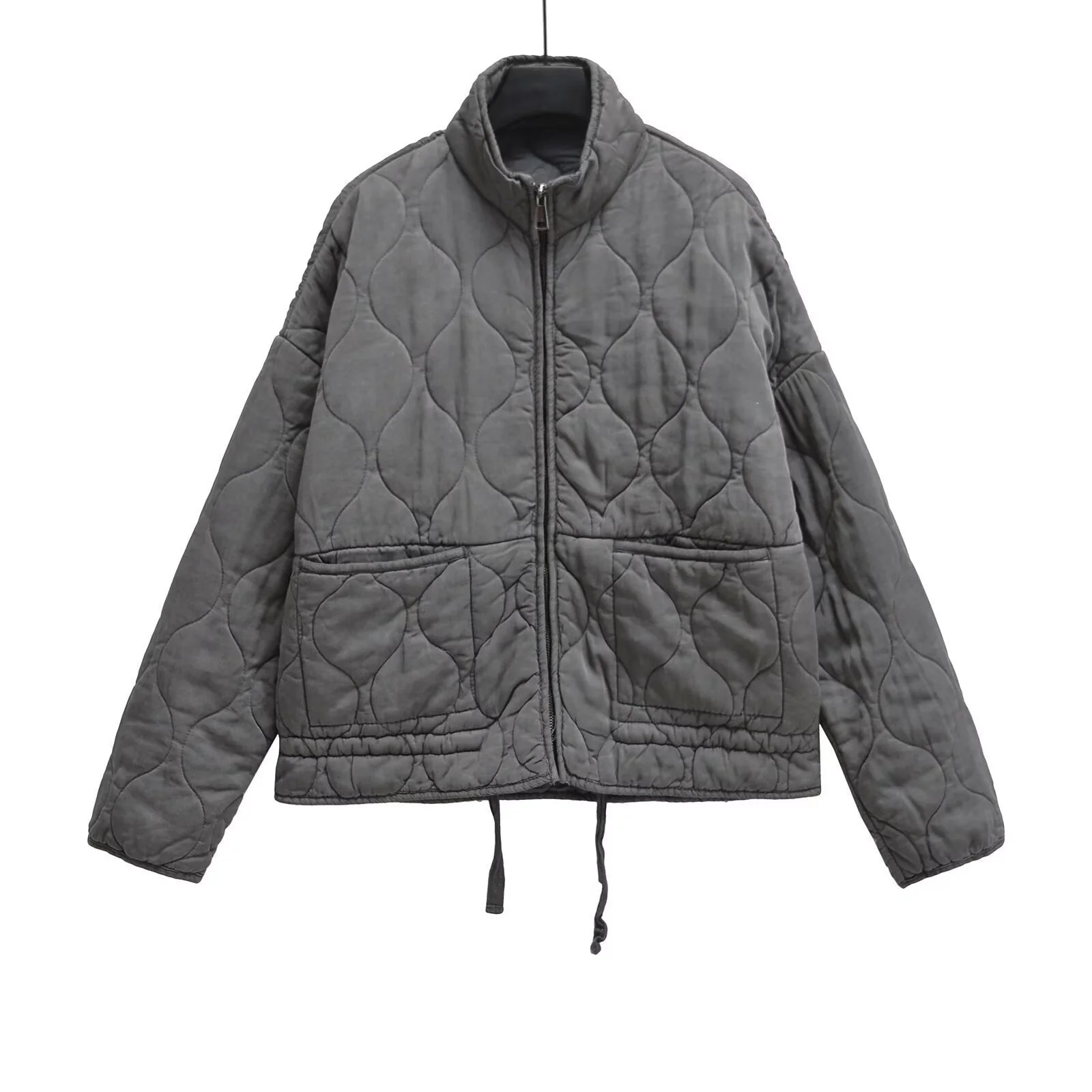 Soft Relaxed Women Quilted Jacket - Stand-Collar, Tencel - Image 8