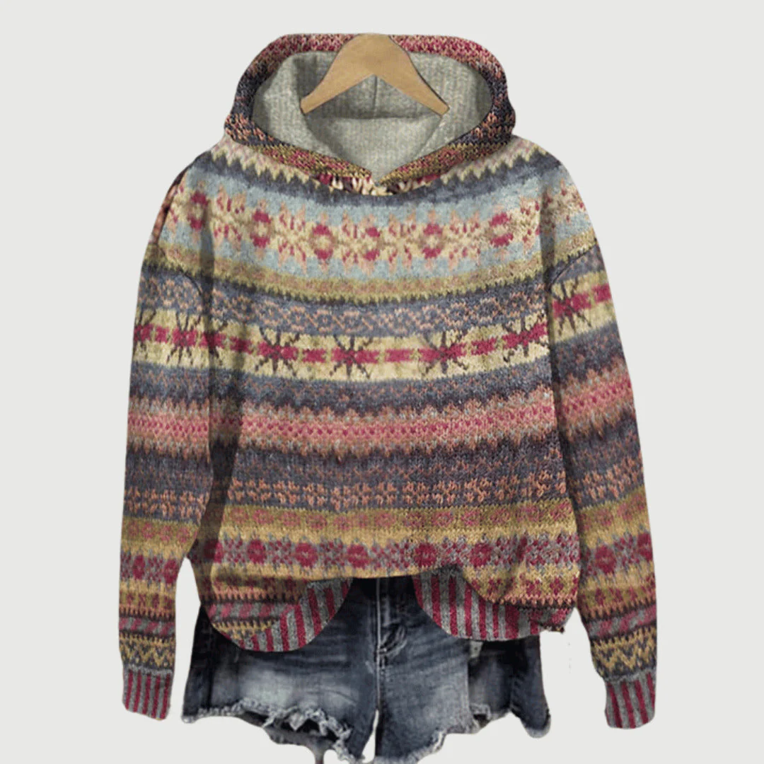Soft Relaxed Women's Pullover Hoodie - Knit, For Layering