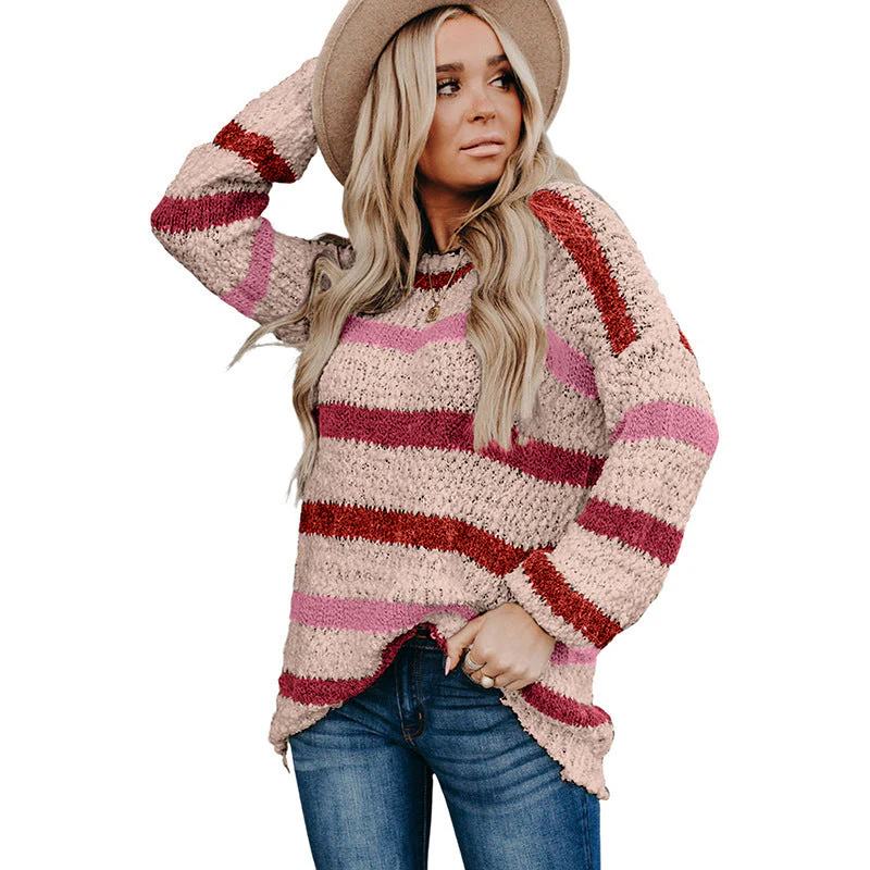 Soft Relaxed Women's Pullover Sweater - Boxy Cropped Boucle - Image 8