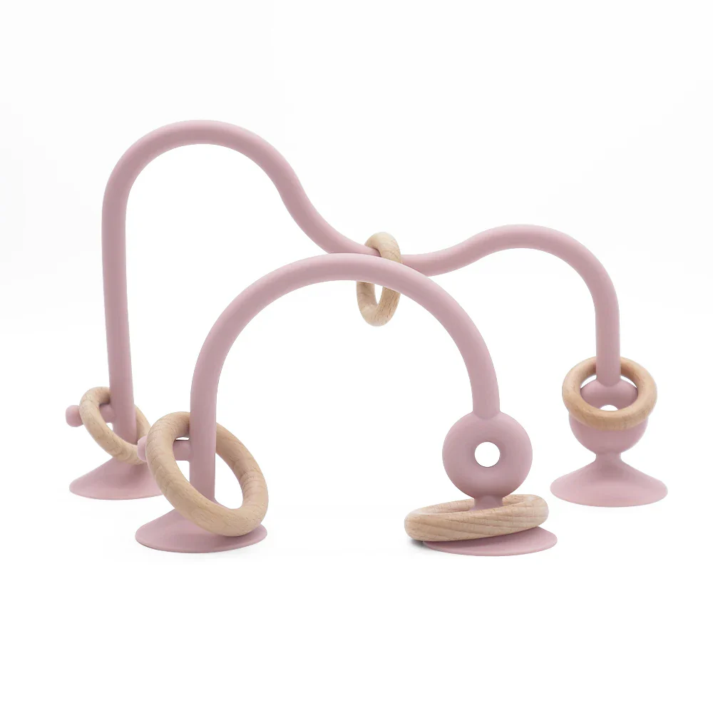 Soft Silicone Teether Toy with Wooden Ring, Safe Teething Ring for Infants, Ideal for Teething Relief and Sensory Exploration - Image 9