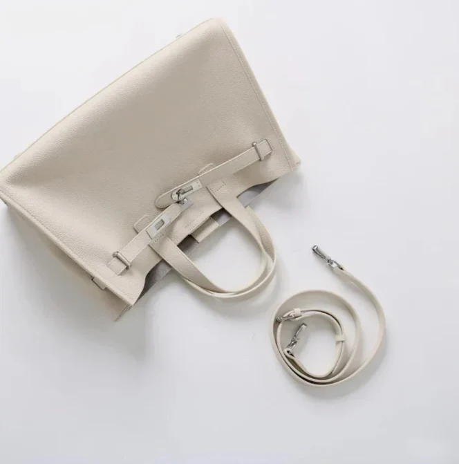 Soft & Structured Women’s Crossbody Bag - Top-Handle Silhouette, Pebbled Cowhide Leather, For Everyday Urban Use - Image 11