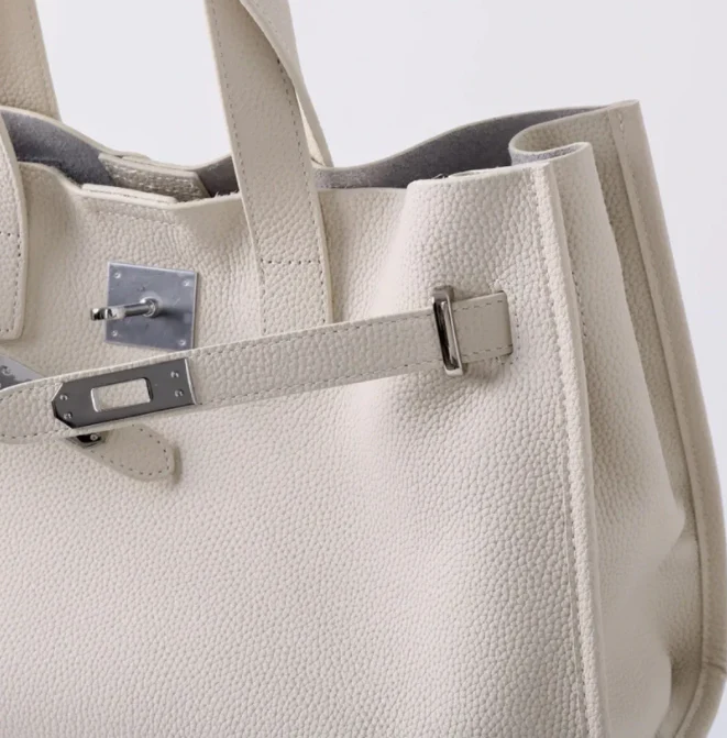 Soft & Structured Women’s Crossbody Bag - Top-Handle Silhouette, Pebbled Cowhide Leather, For Everyday Urban Use - Image 12