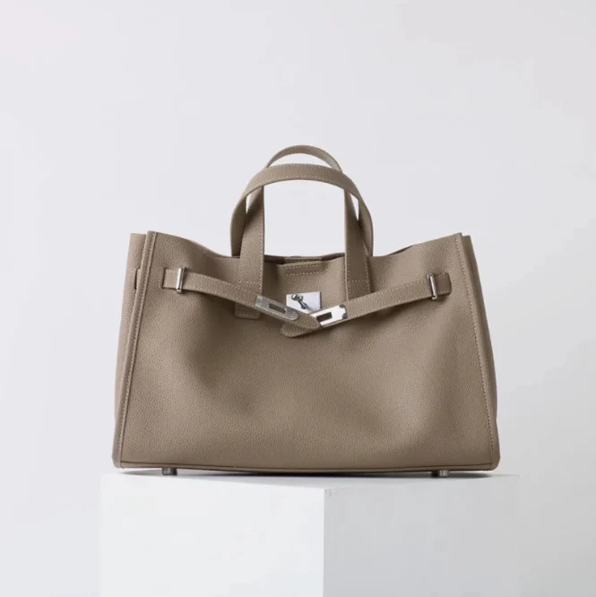 Soft & Structured Women’s Crossbody Bag - Top-Handle Silhouette, Pebbled Cowhide Leather, For Everyday Urban Use - Image 13