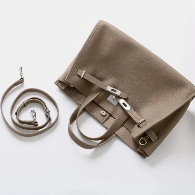 Soft & Structured Women’s Crossbody Bag - Top-Handle Silhouette, Pebbled Cowhide Leather, For Everyday Urban Use - Image 14