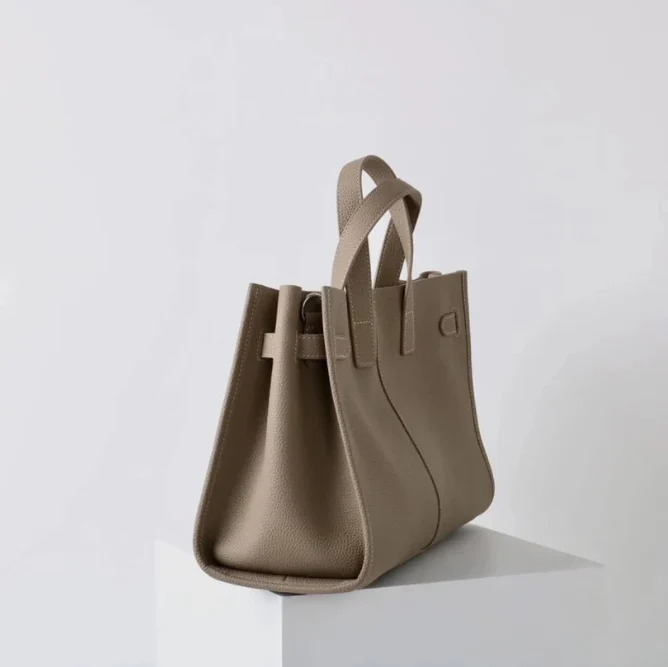 Soft & Structured Women’s Crossbody Bag - Top-Handle Silhouette, Pebbled Cowhide Leather, For Everyday Urban Use - Image 15