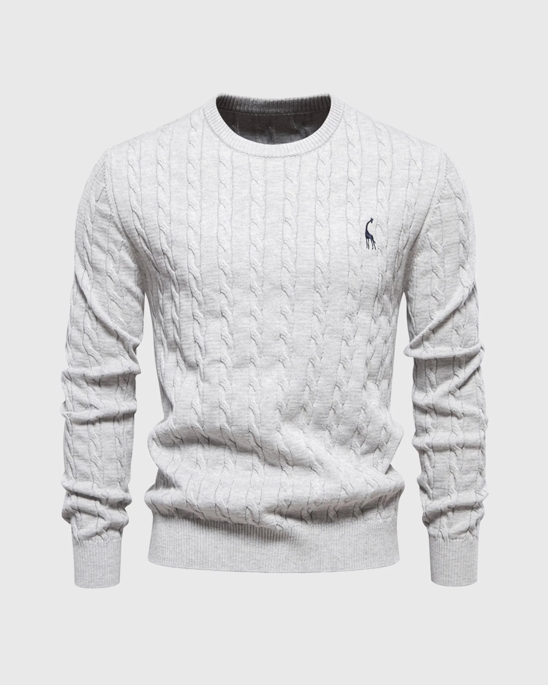 Soft Timeless Men's Cable Knit Sweater - Crewneck, Cotton - Image 10