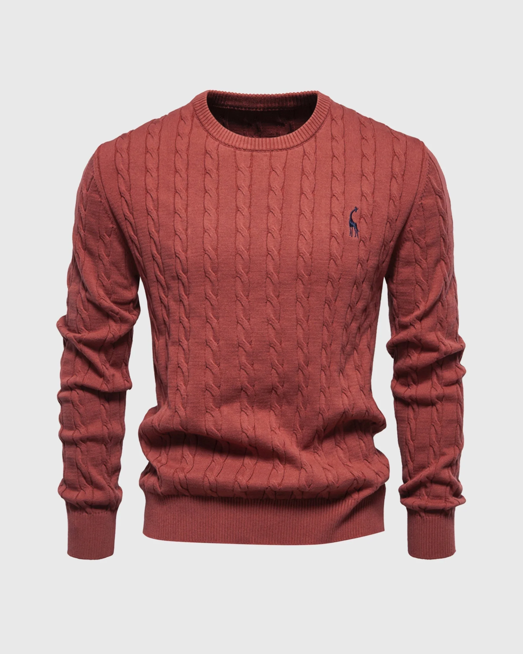 Soft Timeless Men's Cable Knit Sweater - Crewneck, Cotton - Image 15