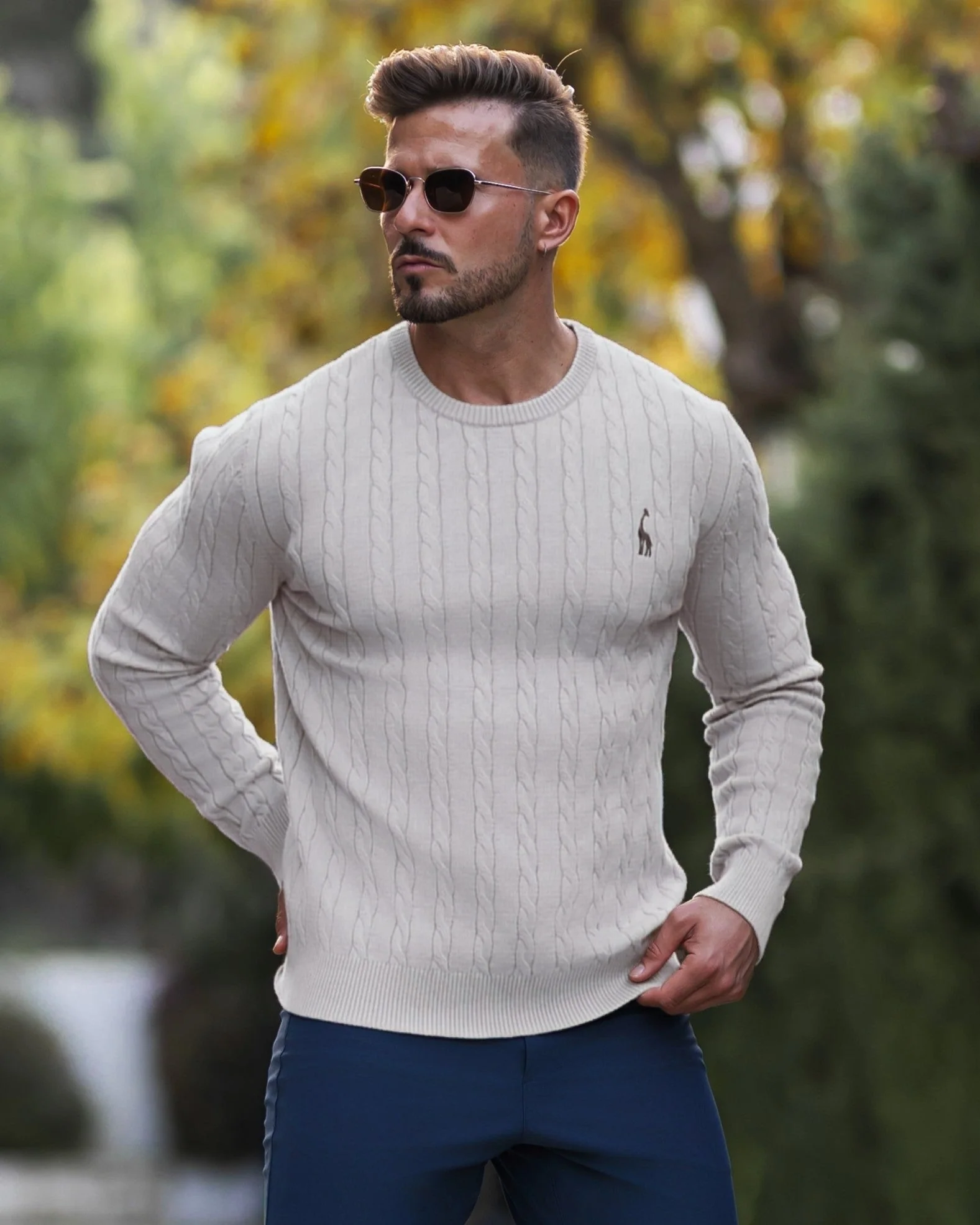 Soft Timeless Men's Cable Knit Sweater - Crewneck, Cotton - Image 18