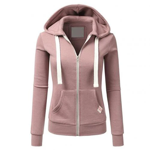Soft Versatile Women's Zip Hoodie - Fitted, Cotton, Casual - Image 4
