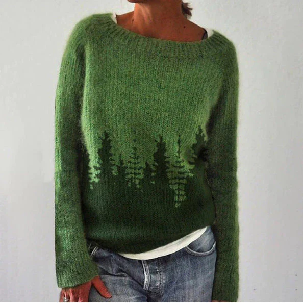 Soft Women’s Crewneck Sweater - Relaxed Fit, Fuzzy Knit - Image 3