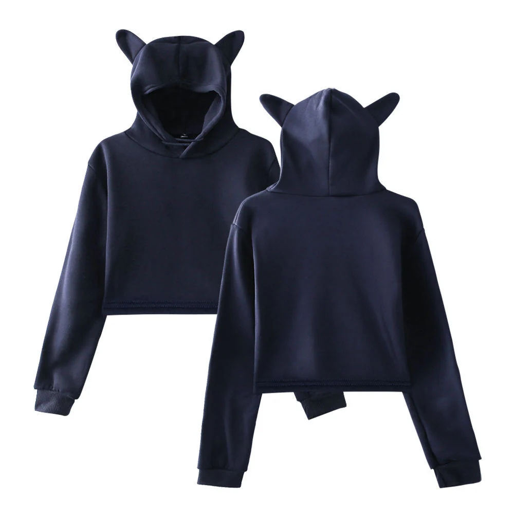 Soft Women's Cropped Hoodie - Boxy Relaxed Cut, Cotton - Image 3