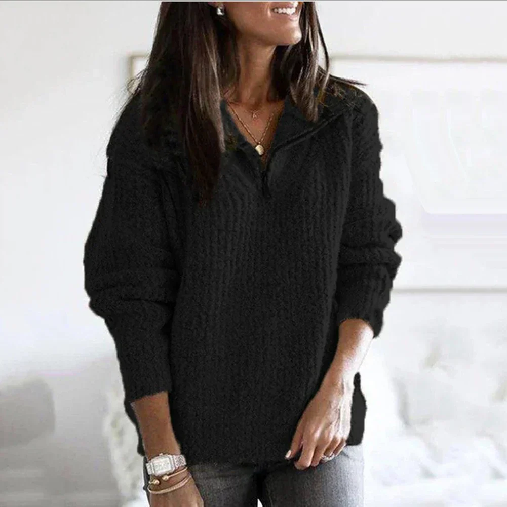 Soft Women's Half Zip Pullover - Relaxed Knit For Autumn - Image 6