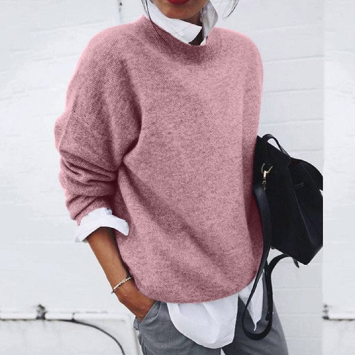 Soft Women’s Pullover - Oversized Crew Neck, Textured Knit - Image 2