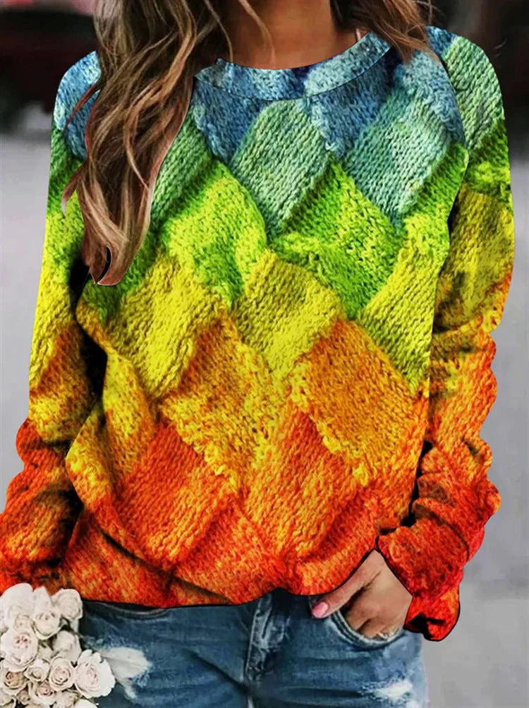 Soft Women’s Pullover - Relaxed Crew Neck, Knit, For Autumn - Image 3