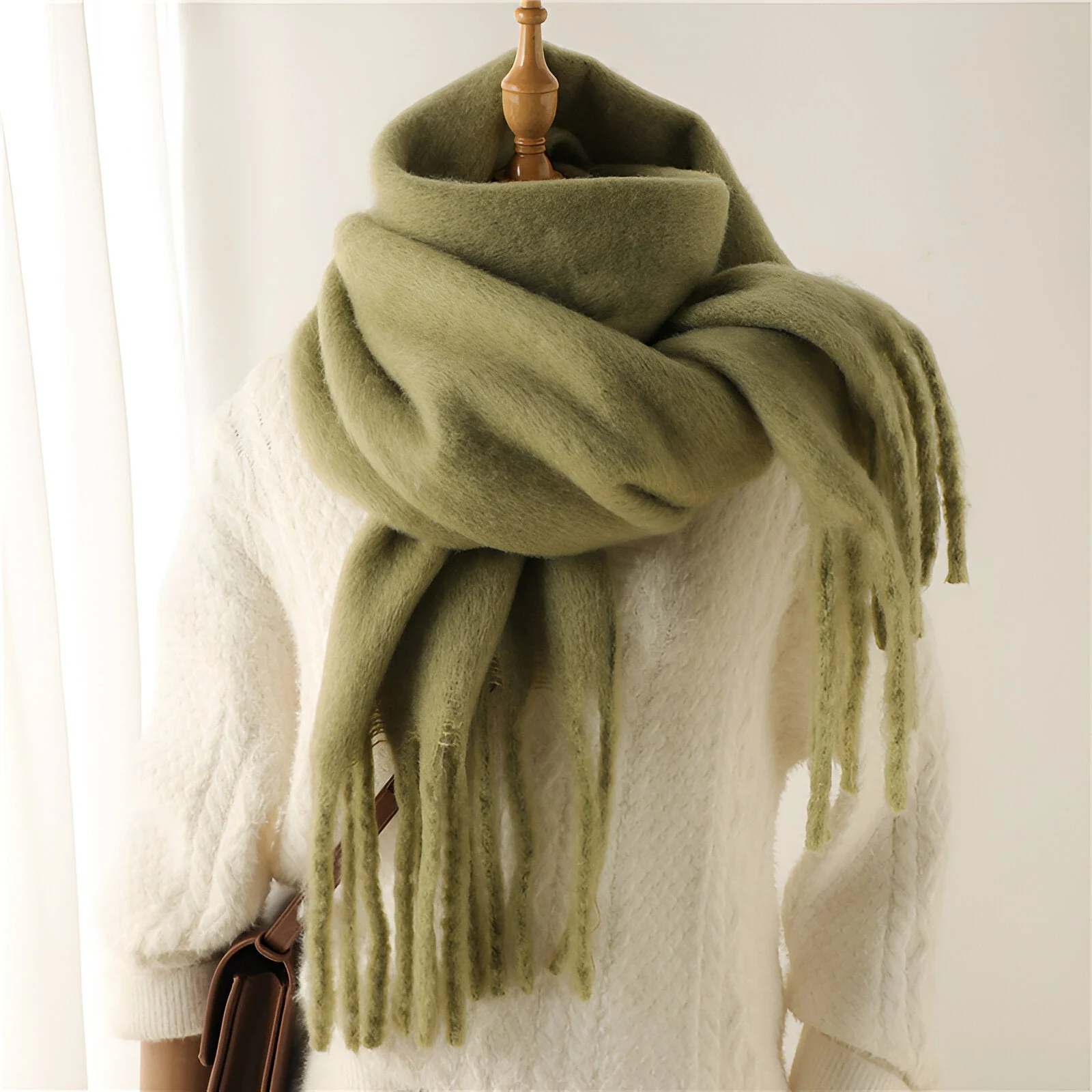 Soft Women’s Scarf - Oversized Fringed Cashmere For Winter - Image 15