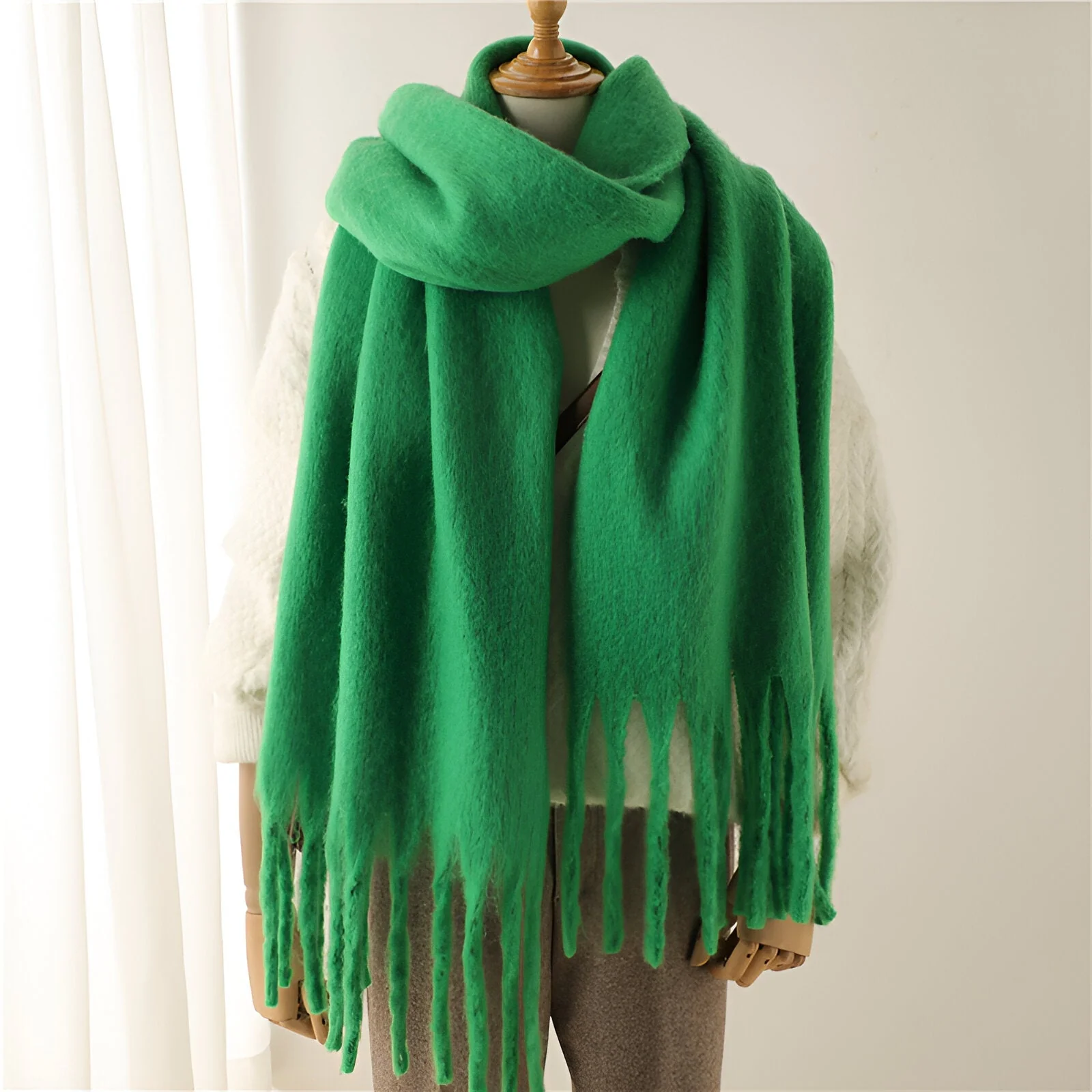 Soft Women’s Scarf - Oversized Fringed Cashmere For Winter - Image 17