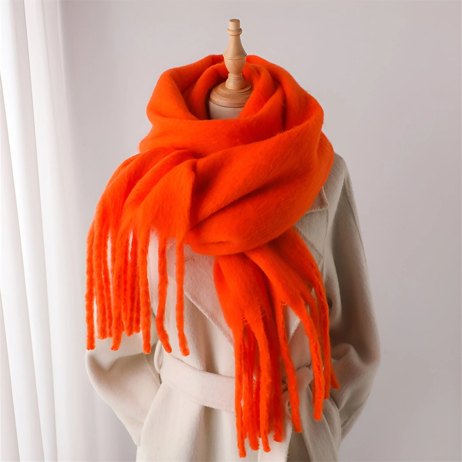 Soft Women’s Scarf - Oversized Fringed Cashmere For Winter - Image 20