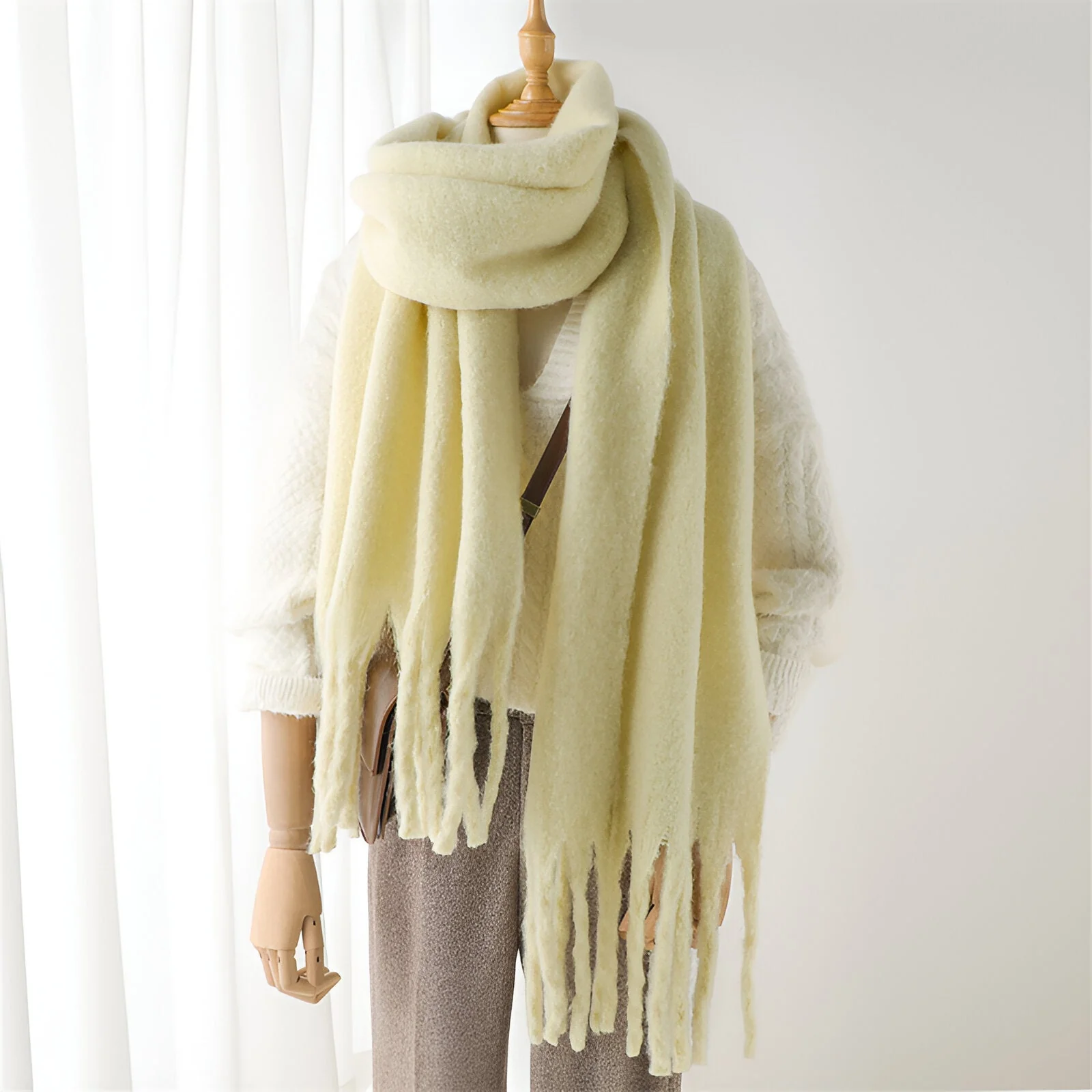 Soft Women’s Scarf - Oversized Fringed Cashmere For Winter - Image 22