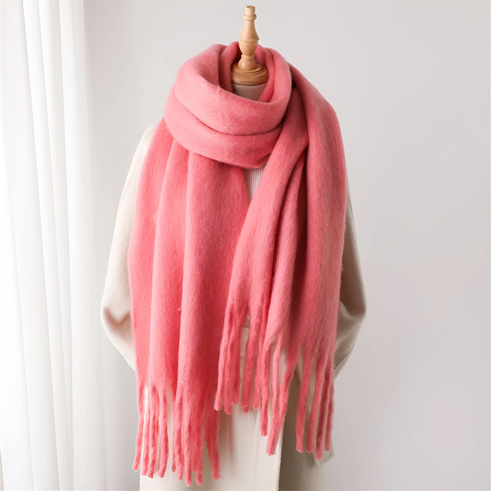 Soft Women’s Scarf - Oversized Fringed Cashmere For Winter - Image 24
