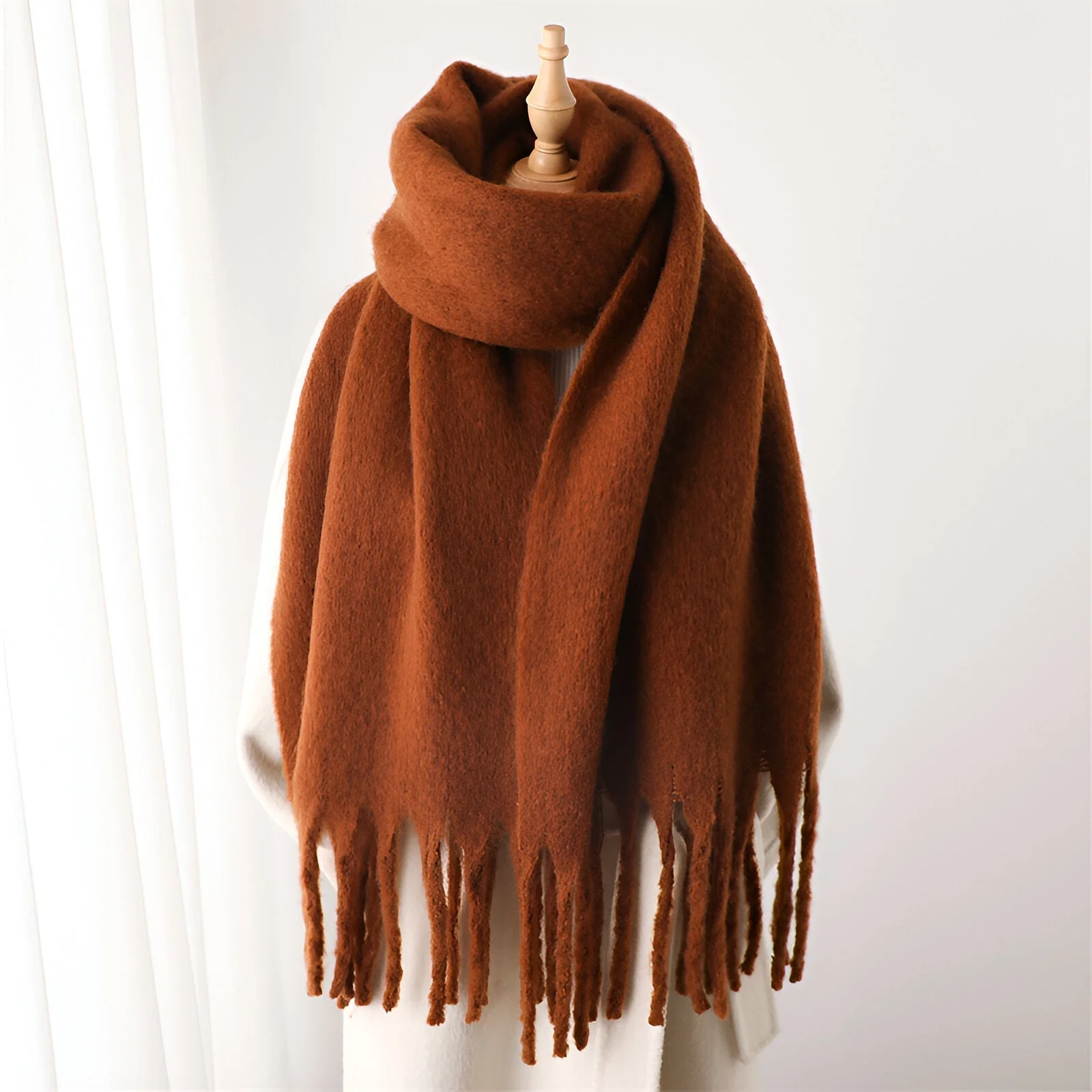 Soft Women’s Scarf - Oversized Fringed Cashmere For Winter - Image 25