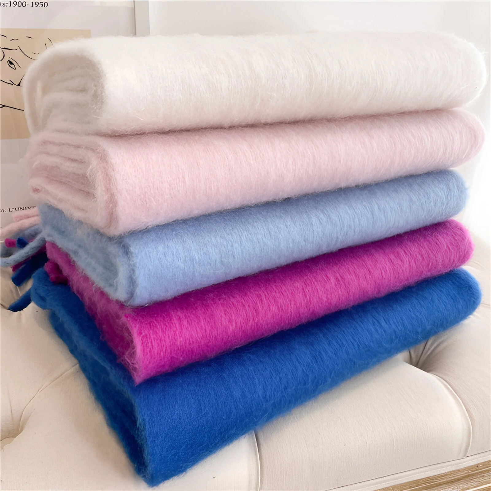 Soft Women’s Scarf - Oversized Fringed Cashmere For Winter - Image 5