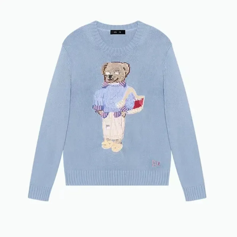 Soft Womens Knitted Sweater - Crewneck, Cotton, Weekend - Image 4