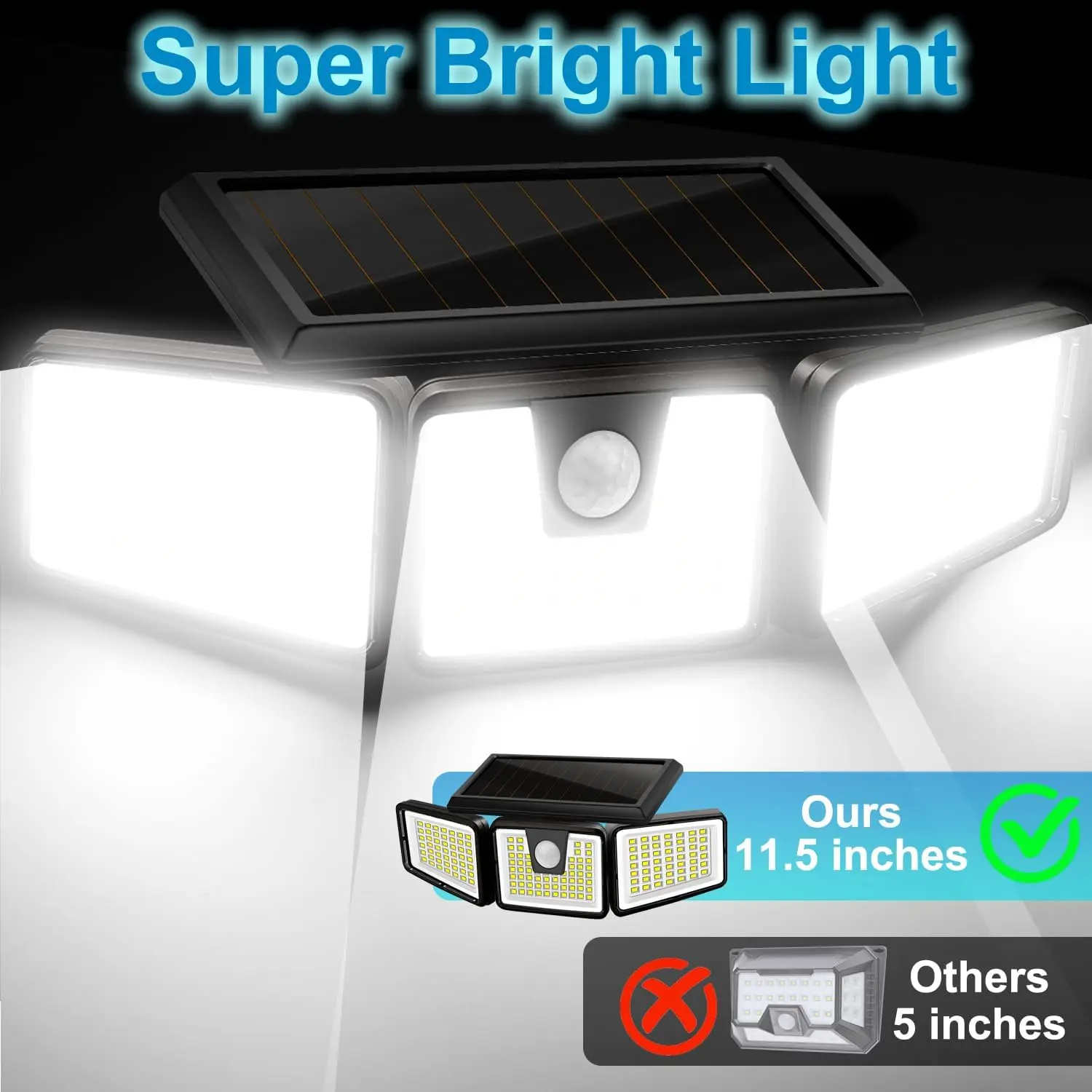 Solar Flood Lights with Motion Sensor and 233 LEDs, IP65 Waterproof Outdoor Security Lighting for Gardens and Patios - Image 2