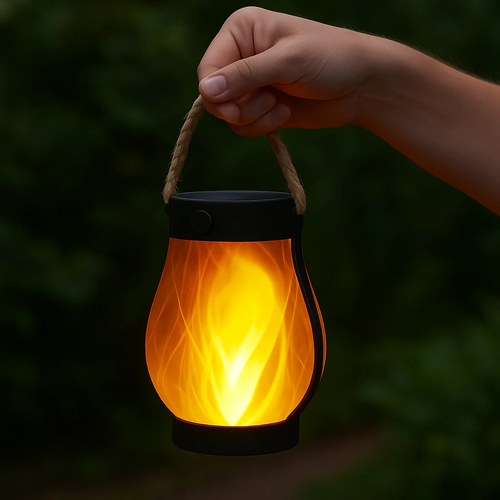 Solar Lantern Lights with Flickering Flame Effect for Outdoor Garden and Patio Decor, Dual Charging Modes, Waterproof Design - Image 7