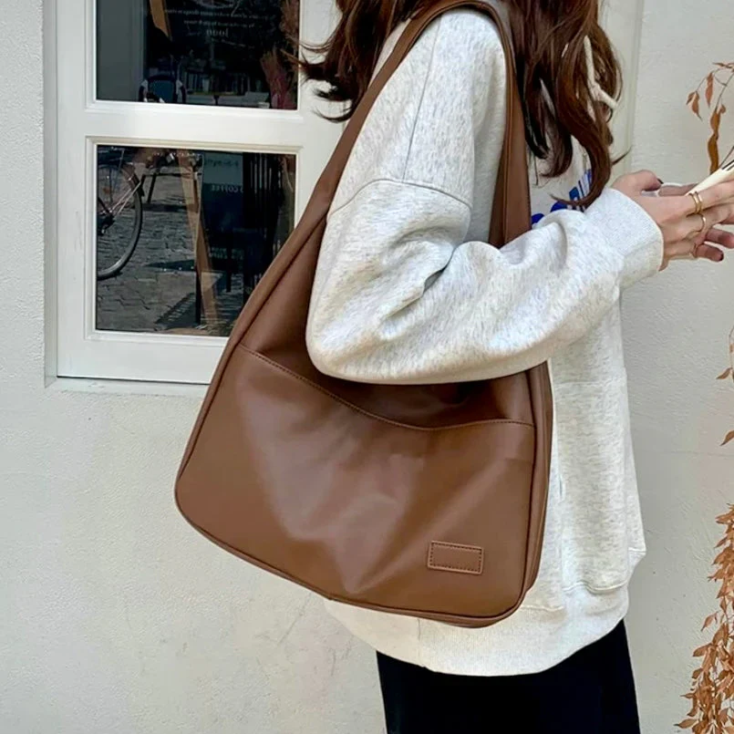 Spacious Vegan Leather Tote Bag for Laptops with Extra Wide Straps - Stylish and Functional Everyday Use - Image 3