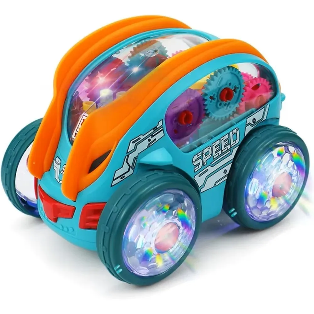 Speedlite Toy Car with LED Lights & Music for Boys Girls, Dynamic Transparent Luminous Car
