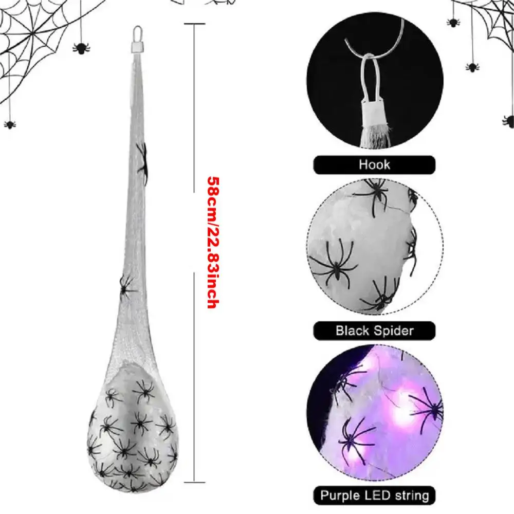 Spider Lights Hanging Egg Sacs - Glowing Halloween Decor 2025 Indoor Outdoor Spooky Party Accent - Image 6