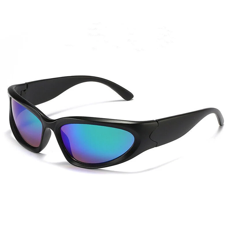 Sporty men's luxury sunglasses – rectangular, mirrored lenses, for summer adventures - Image 6