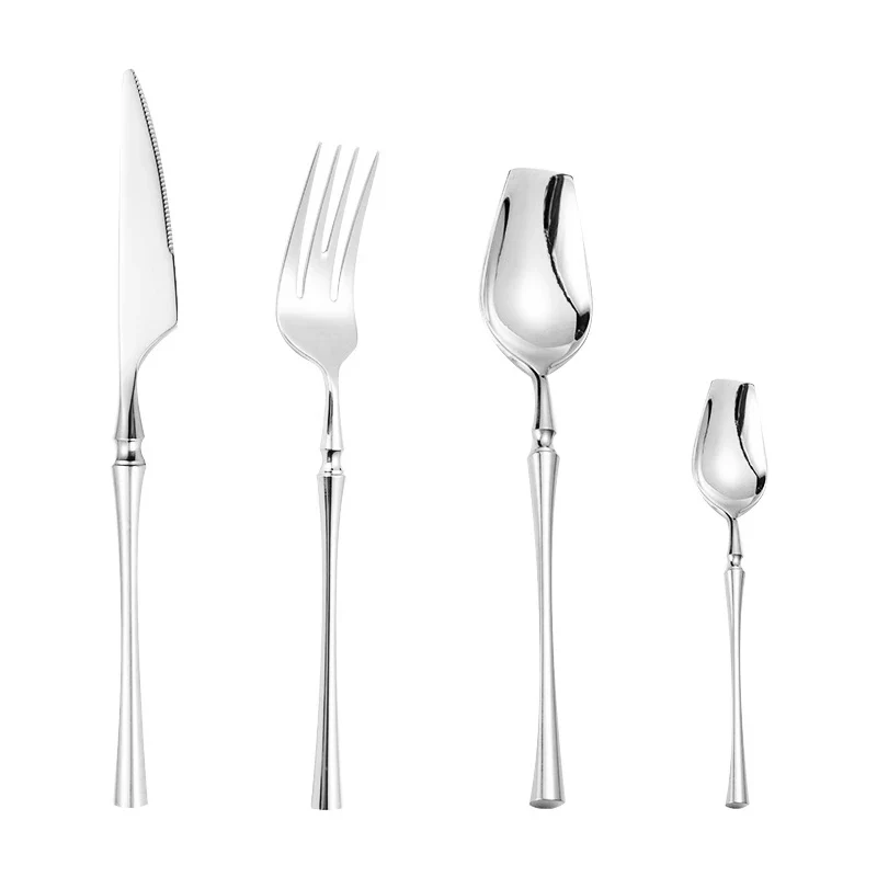 Stainless Steel 18/10 Cutlery Set - Glossy Silver Dinnerware, Matte 304 Tableware for Gifts - Image 9