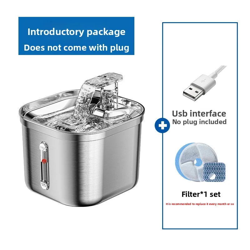 Stainless Steel Automatic Pet Water Dispenser with Intelligent Filtration for Cats and Dogs - Image 12