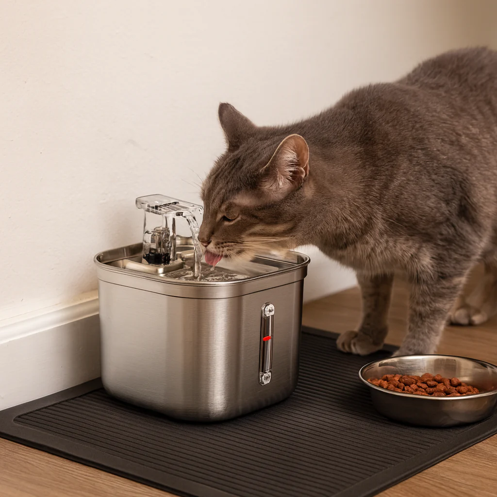 Stainless Steel Automatic Pet Water Dispenser with Intelligent Filtration for Cats and Dogs - Image 3