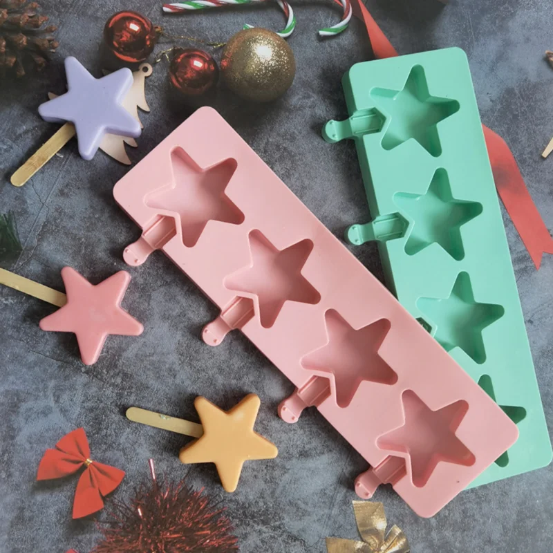Star-Shaped Silicone Ice Cream Mold, Multi-Use Baking Tool for Ice Cream, Chocolate, Jelly, and Cake Pops - Image 4