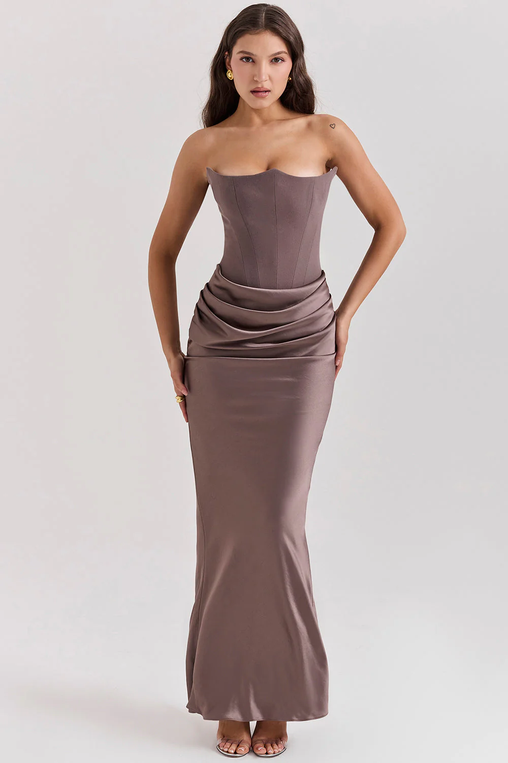 Strapless Corset Maxi Dress for Women, Elegant Long Dress with Tailored Fit for Formal Occasions - Image 3