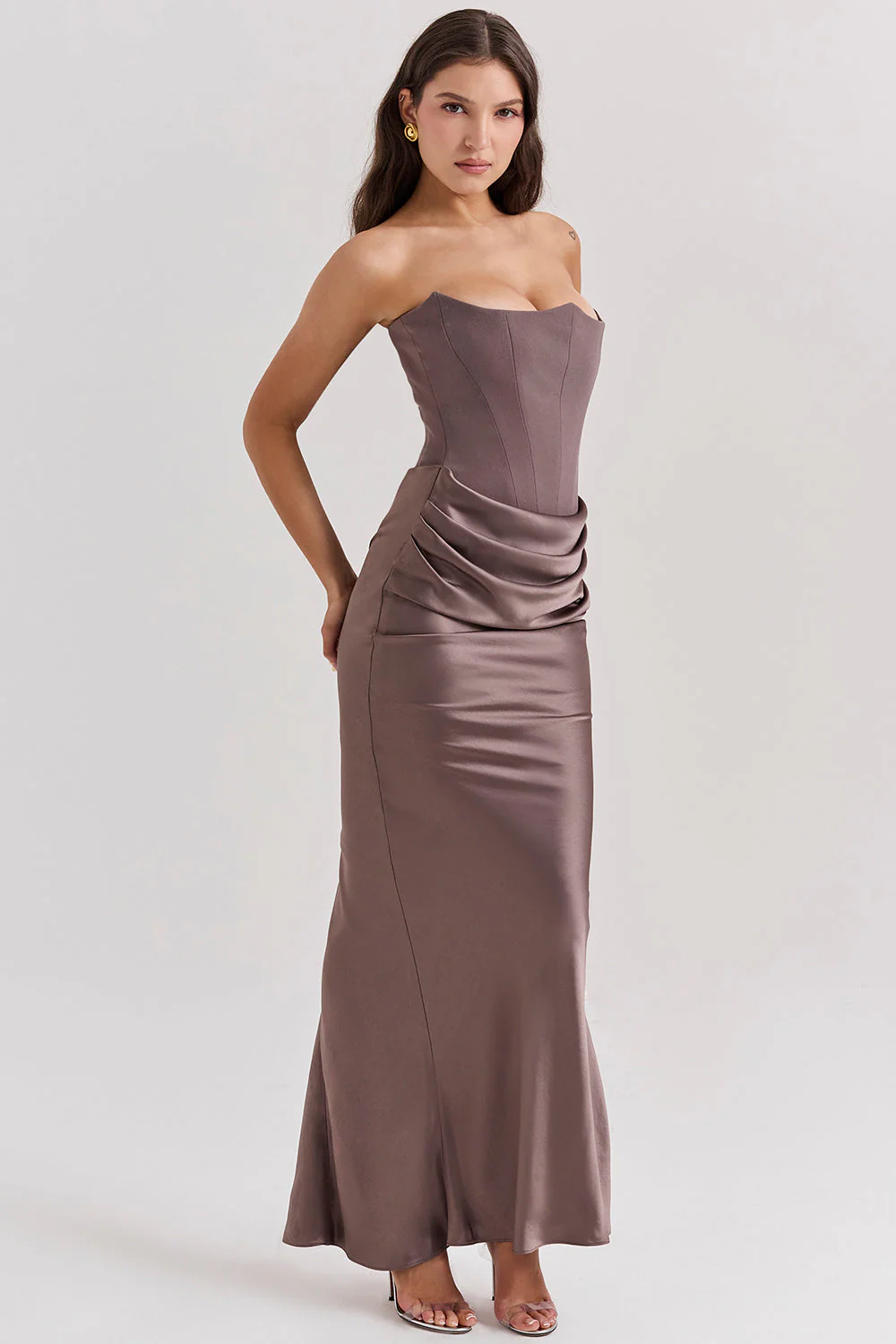 Strapless Corset Maxi Dress for Women, Elegant Long Dress with Tailored Fit for Formal Occasions - Image 5