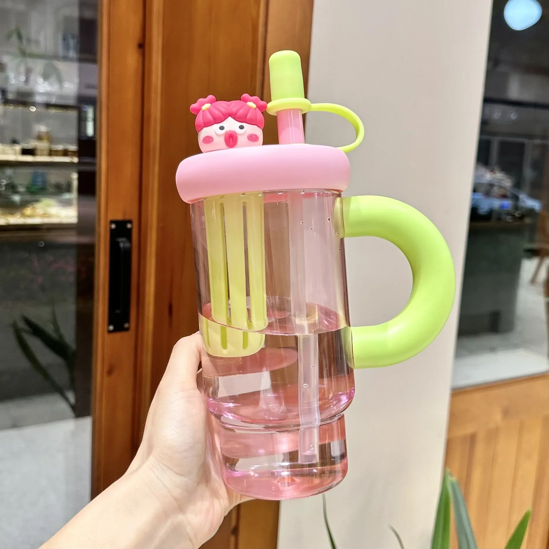 Straw Cup 900ml Cartoon Cute Portable Water Cup Summer 2025 Large Capacity High Temperature Resistant Outdoor - Image 8