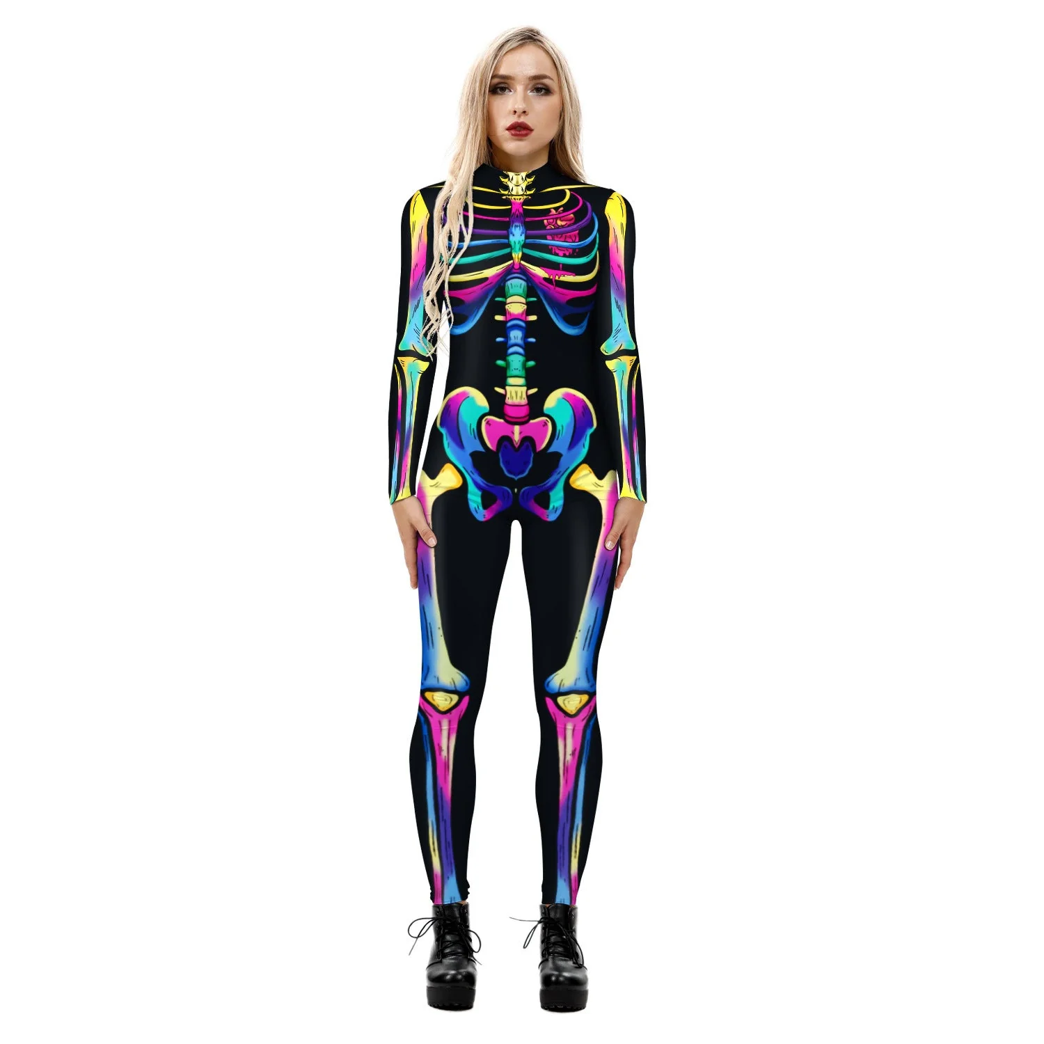 Stretchy and Body-Hugging Women's Printed Jumpsuit - Contoured Full-Body, Milk Silk Second-Skin for Cosplay - Image 12
