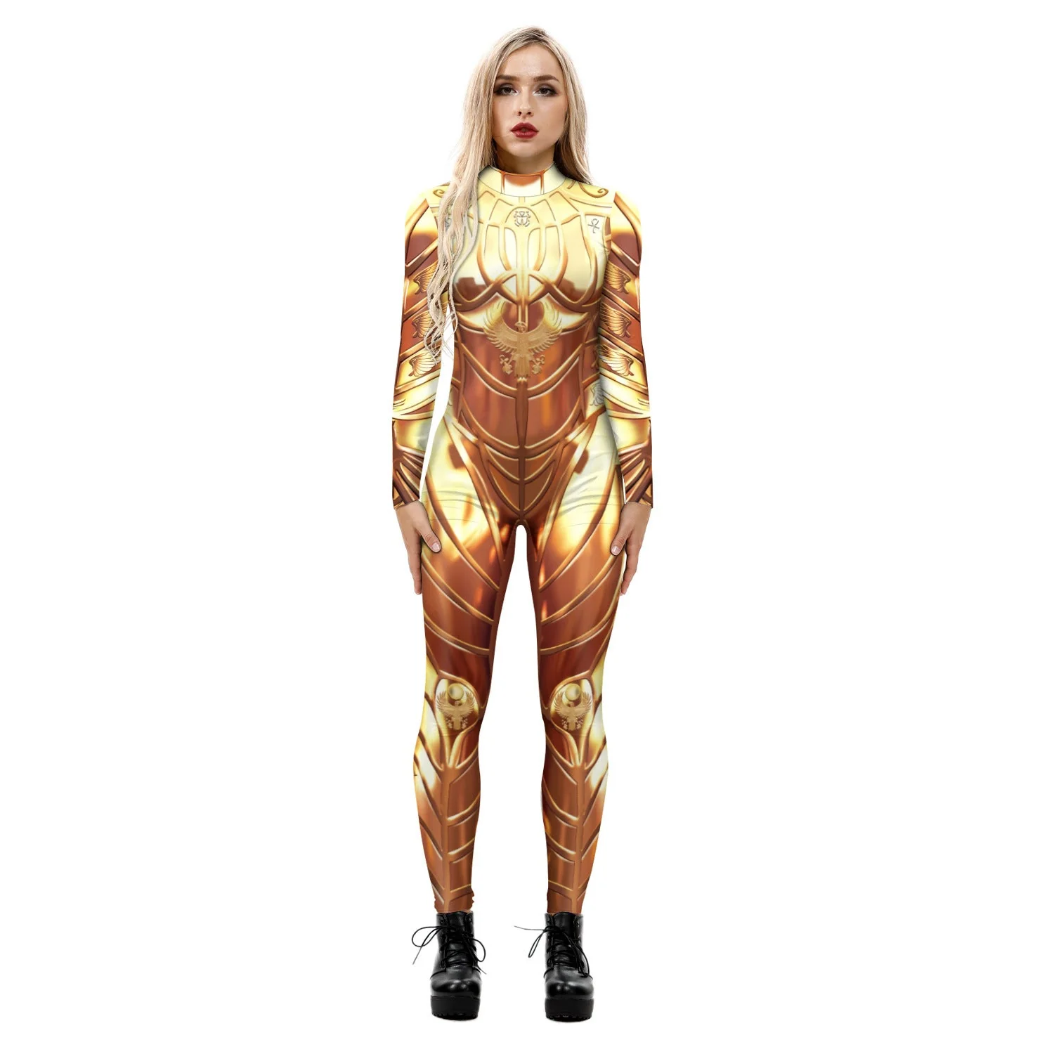 Stretchy and Body-Hugging Women's Printed Jumpsuit - Contoured Full-Body, Milk Silk Second-Skin for Cosplay - Image 2