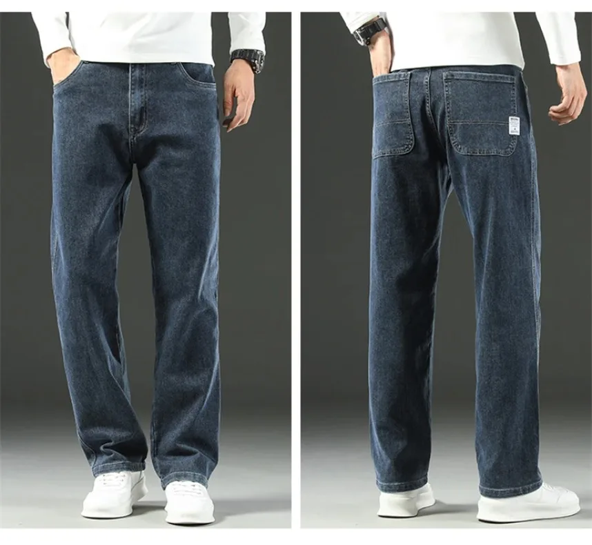 Stretchy Men’s Jeans - Wide Leg, Cotton, Business Casual - Image 11