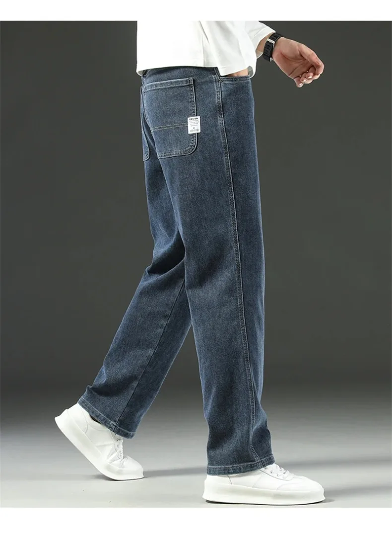 Stretchy Men’s Jeans - Wide Leg, Cotton, Business Casual - Image 12