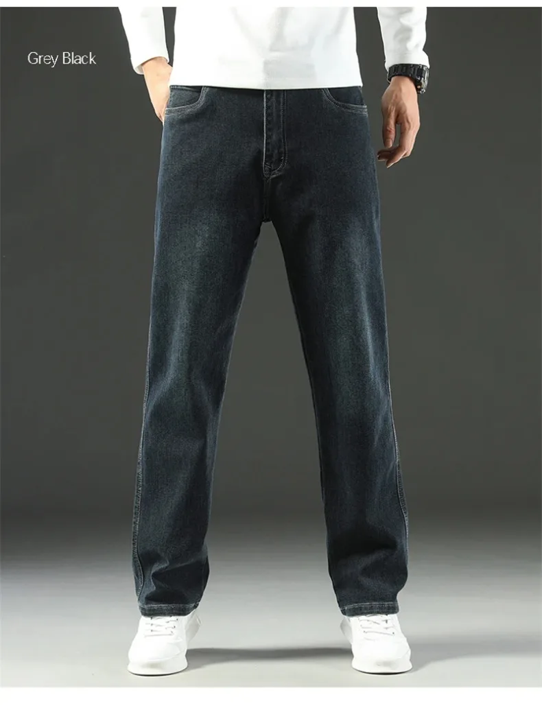 Stretchy Men’s Jeans - Wide Leg, Cotton, Business Casual - Image 13