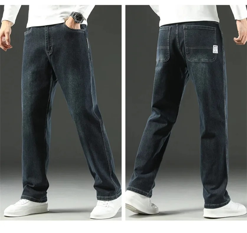 Stretchy Men’s Jeans - Wide Leg, Cotton, Business Casual - Image 14