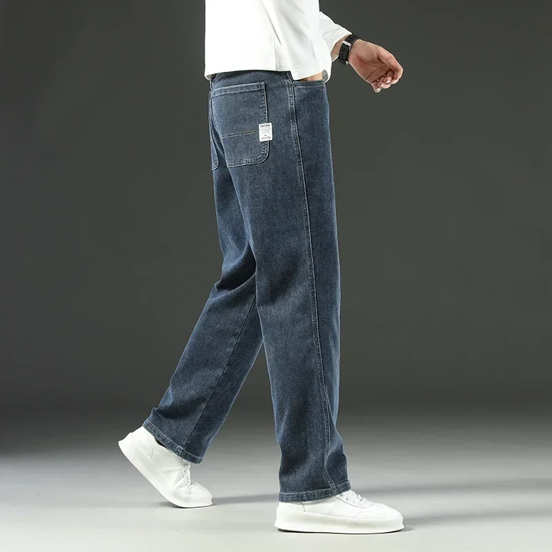 Stretchy Men’s Jeans - Wide Leg, Cotton, Business Casual - Image 2